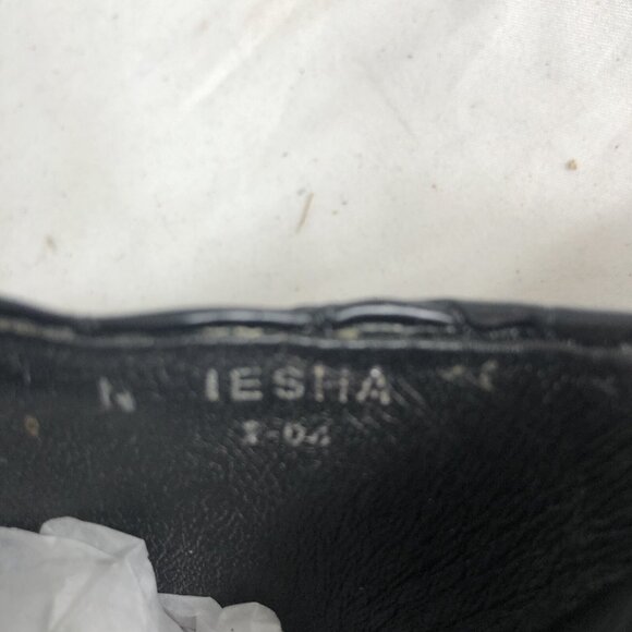 Donald Pliner Mules Womens 9 Black Alligator Texture Sandal Heels Open Toe - Picture 12 of 16